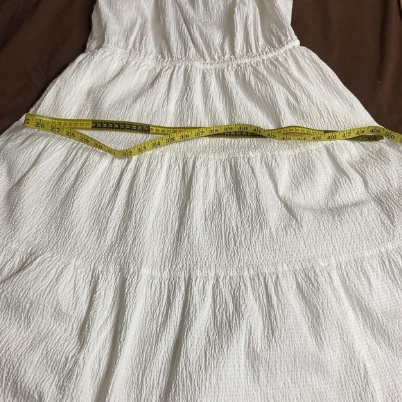 & Other Stories Women’s White Elastic Puff Sleeve ,Tie Back,Midi Dress.Size-US-M - Picture 8 of 12